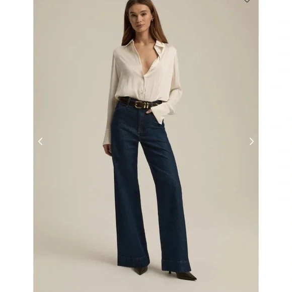 NWT Favorite Daughter Mischa High Rise Wide Leg Jeans Denim in Pepper Blue 30 - Picture 6 of 16